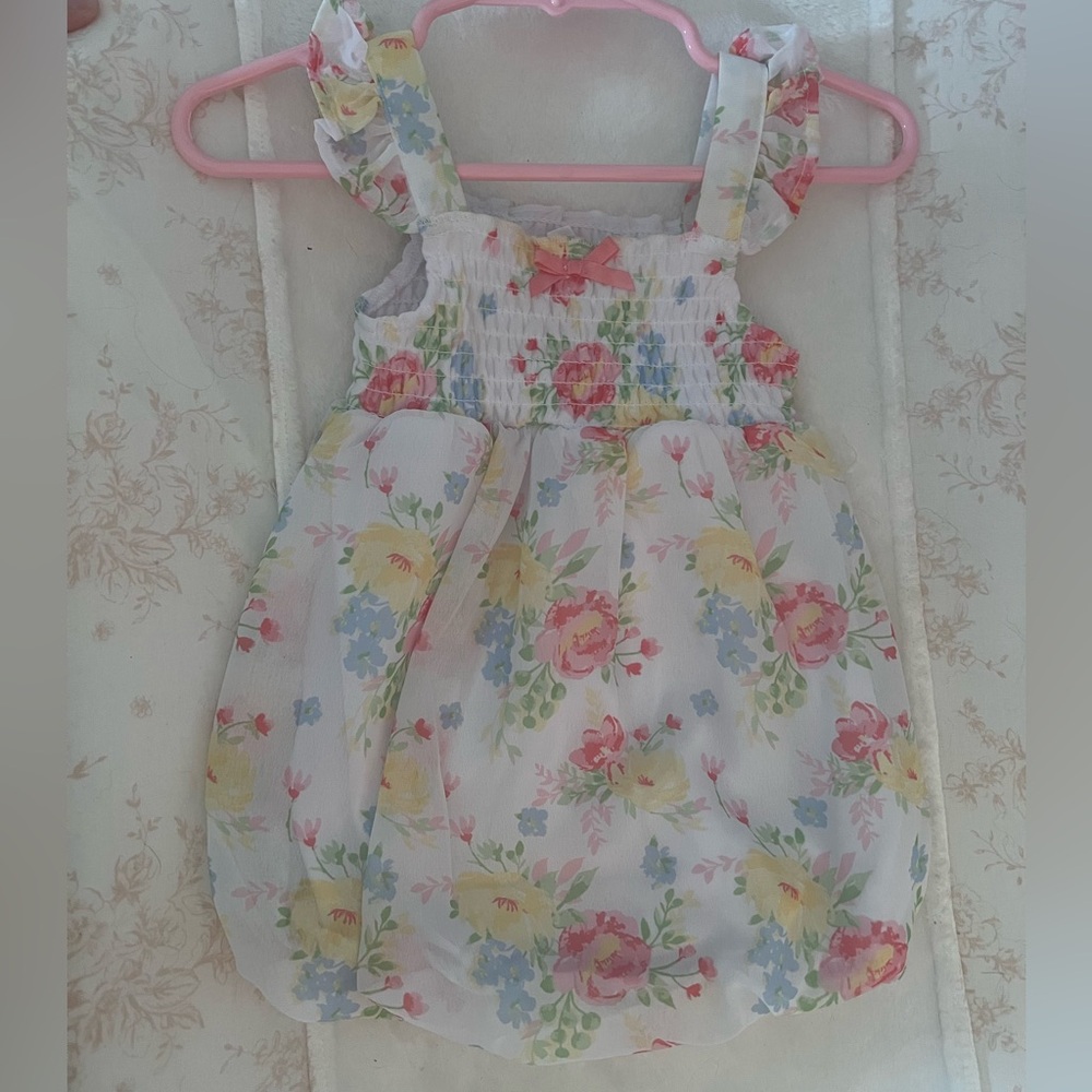 Floral Baby Dress with Ruffle Sleeves